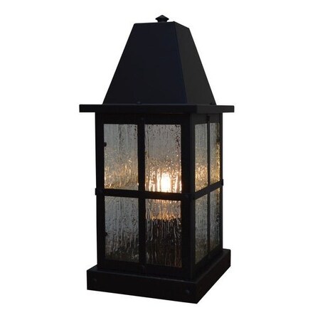 Arroyo Craftsman 6" Hartford Column Mount, Antique Copper, Rain Mist Glass HC-6RM-AC